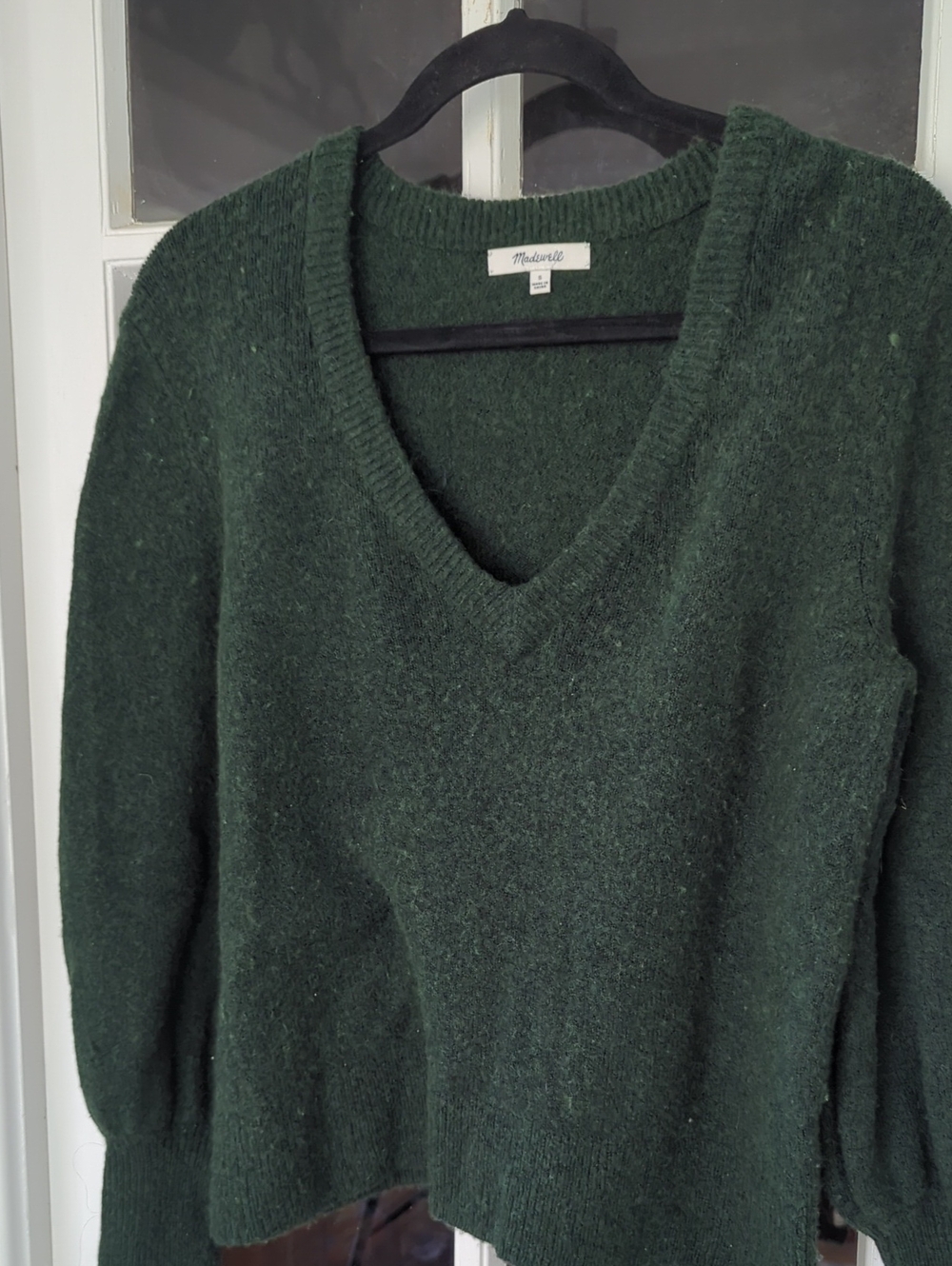 Madewell - Dark Green V-Neck Sweater - Picture 2 of 10